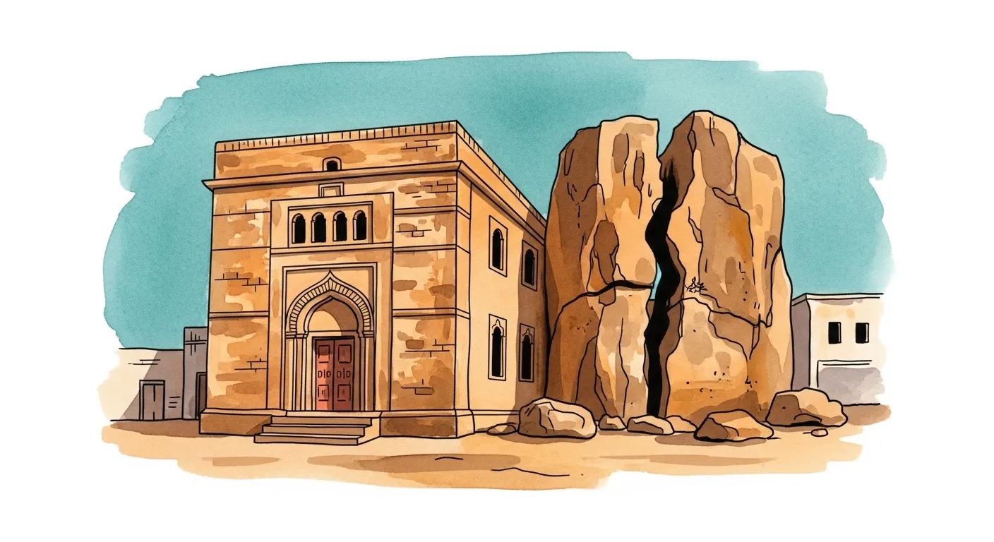 The Magen Aboth synagogue and the sacred rock